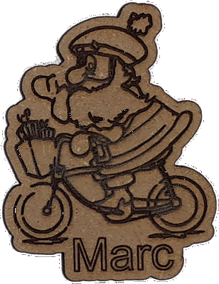 Magnet - Père Noël cycliste personnalisable
